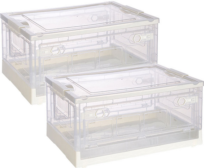 소하임 오픈형 접이식 리빙박스, 화이트, 2개