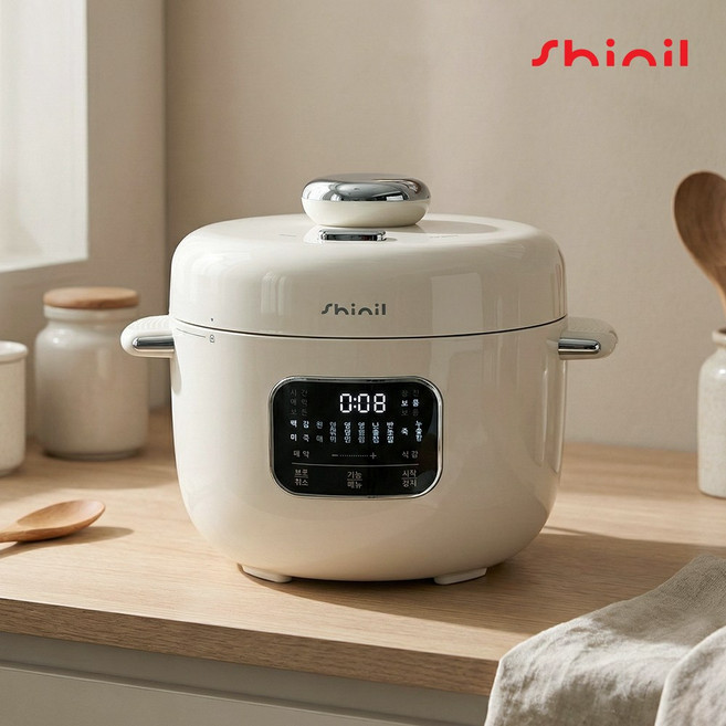 신일 미니밥솥 압력기능 전기 자취 소형 밥통 5인용, 아이보리, SCJ-H3DLV