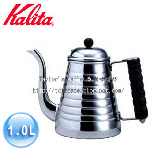 【TDTC 咖啡館】KALITA 不鏽鋼 Wave 水波紋滴漏壺 1.0L, 1個, 不鏽鋼製波紋壺, 1L