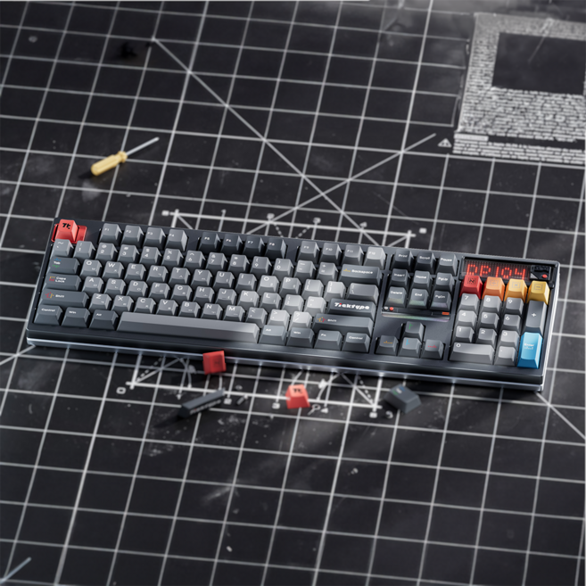 Ticktype DP104 유무선 기계식 키보드 스웨그키 공식 정품 한글, 저소음 위스퍼축, 그레이