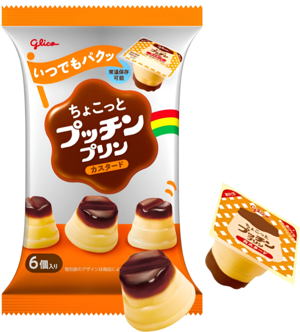 일본 GLICO 글리코 조금 프티 쁘띠 미니사이즈 푸딩 커스터드, 120g, 1개
