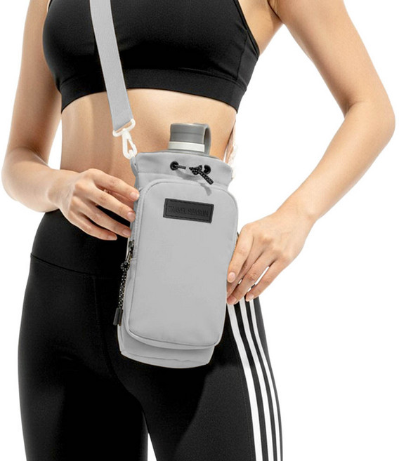 깔끔더하기 물병가방 텀블러 보틀백 파우치, 1개, 그레이