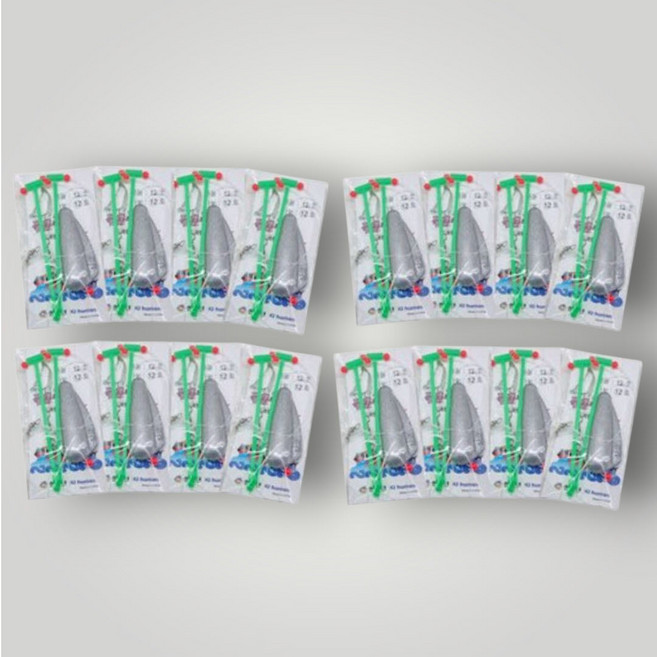 원투낚시 묶음추 막대형 16P 16개 묶음바늘 묶음채비 원투봉돌 민물바다, 0.막대형 추12호 바늘12호(16개입)