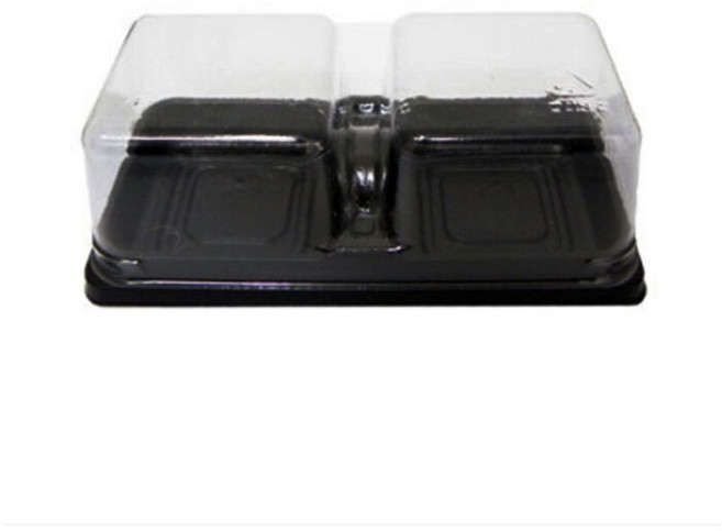 화과자케이스(2구)블랙 / 5x5x4.5cm 100개 // 화과자포장 떡포장 양갱포장