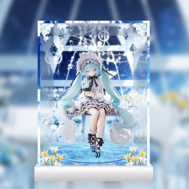 CMJ 보컬로이드 하츠네 미쿠 빈티지 돌 누들스토퍼 피규어 전용 LED 아크릴 전시 케이스, 1개