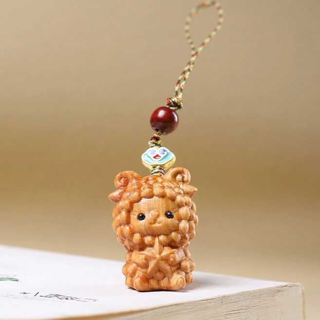 십이지신 띠 키링 귀여운 원목 12간지 띠별 열쇠고리, 1개, 원목 양띠