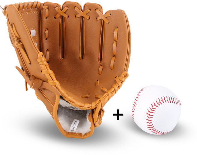 슈퍼인 야구 글러브 유소년야구글러 내야 야구 글러브 11.5인치+야구공 포함, 1개, 브라운
