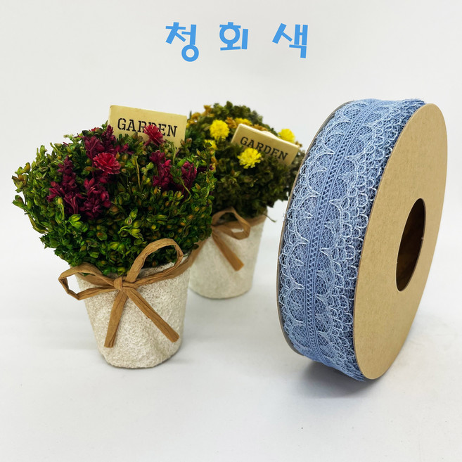 제이제이리본 레이스리본 25mm 길이 9M, 청회색