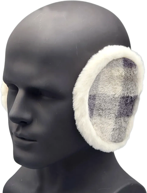 겨울 방한 특대 귀돌이 털 체크 왕 귀마개 야외 작업 캠핑 귀덮개 귀도리