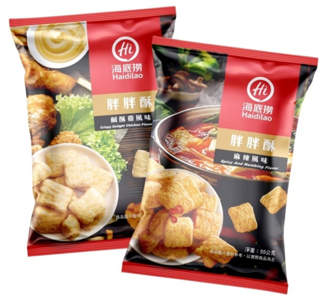 海底撈胖胖酥鹹酥雞風味脆片55克，酥脆涮嘴，休閒零食首選, 1個, 55g