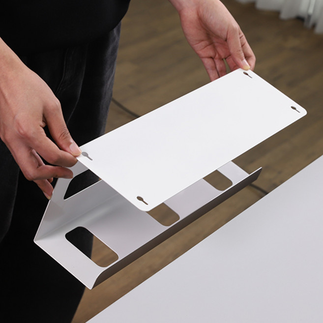 논슬립 데스크 멀티탭 거치대 책상 멀티탭 보관함 정리함 전선 정리 무타공 / 타공, 대, 1개, 백색