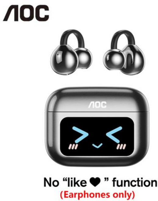 실시간 번역 이어폰 해외 여행 어학 공부 오리지널 AOC ACD3521 AI OWS 100개 이상 언어 지원 헤드폰 스테레오 터치 디스플레이 멀티 이어버드 HD 통화 M100, 1)Black