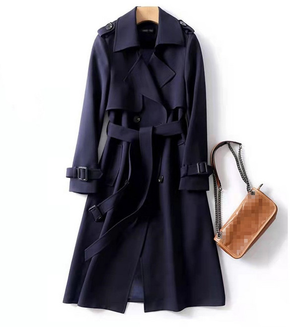 2025春秋新款韓版英倫風中長款風衣過膝外套