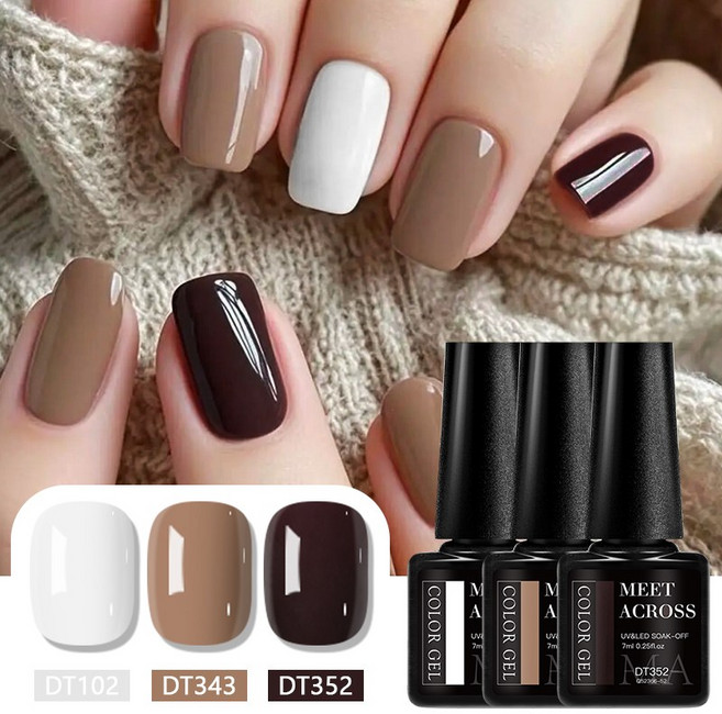 3종 세트 마카롱 컬러 젤 네일 폴리쉬 세미 퍼머넌트 소크 오프 UV 젤 바니쉬 봄 여름 네일 용품 DIY, ZH28718, 3개, 7ml