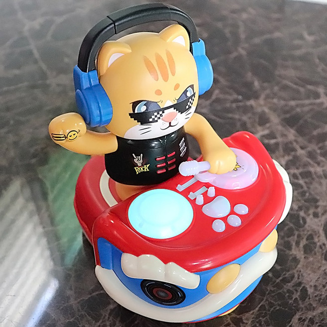 피그 돼지 춤추는 디제이 20곡 DJ 선물 인싸템 디제잉, 레드 전동스윙 힙합 고양이, 배터리팩 배터리 드라이버