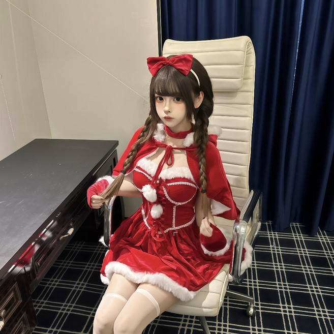 聖誕斗篷, [ 球球小紅帽斗篷 ]521, 1個