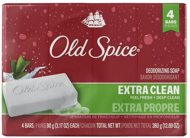 Old Spice 남성용 바 비누 야자수 향 89.9g(3.1온스) 4개 213481, Old Spice 남성용 바 비누 야자수 향 89.9g