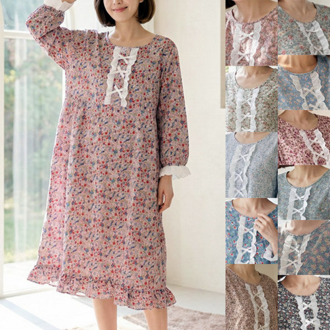 로즈맘 엄마옷 로즈맘 소찬리본레이스홈웨어원피스