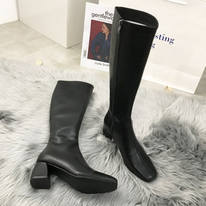 라블 슬림핏 베이직 여성 롱부츠