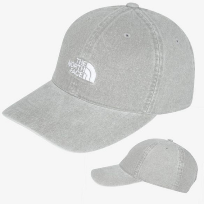 [매장판] 노스페이스 화이트라벨 모자 로고 데일리 볼 캡 그레이 NE3CS00L, ONE