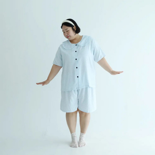 봄날 빅사이즈 잠옷 반팔 여름 홈웨어 파자마 70~120kg