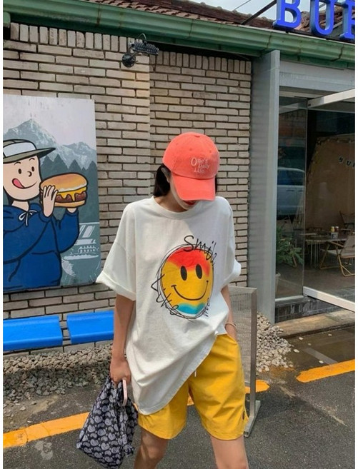 韓國 新款 男女情侶裝 oversize 大學踢