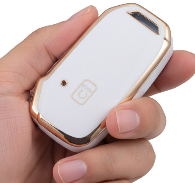 기아 차키 케이스 스포티지 올뉴K3 K5 K7프리미어 K8 쏘렌토 EV6 니로 셀토스 카니발 호환 키 케이스, 5버튼, 하양