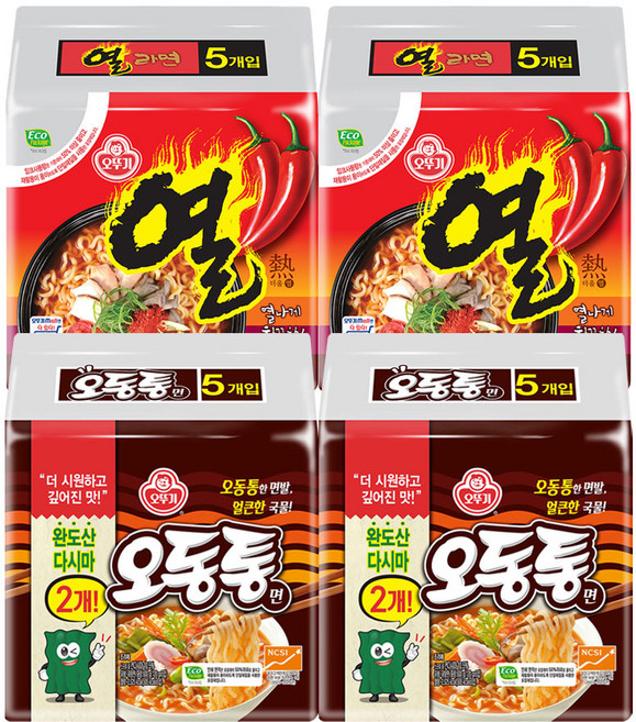 오뚜기 열라면 10개 + 오동통면, 20개