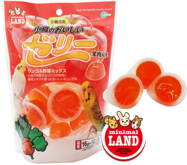 디어미닝 앵무새 소형새 사과 채소 젤리 간식, 6개, 16g