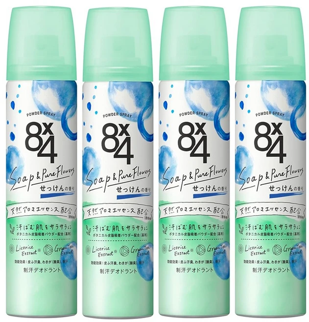 8x4 PS 비누향 스프레이 50g 4개 여름 일본 데오 냄새고민 - 쿠팡