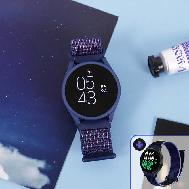 오르몽트 (1+1) 갤럭시워치 스트랩 스포츠루프 밴드 경량 시계줄 줄질 나일론 갤럭시 워치7 6 5 4 3 액티브2 호환, 06.인디고+미드나잇블루블랙, 1개