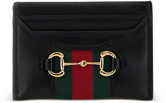 구찌 홀스빗 스트라이프 레더 카드홀더