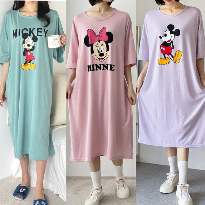 디즈니 원피스홈웨어 빅사이즈 미키잠옷 파자마 여름실내복
