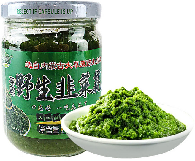 (배터짐)멍환초우웬 몽골초원 야생 염장 구채장 쥬차이화 염부추소스, 1개, 200g