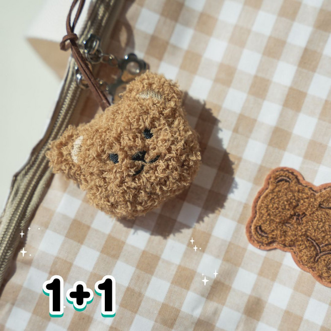 포시디아 귀여운 동물 인형 네임택 표시, 2개, 브라운 곰돌이