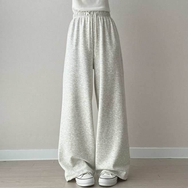 파츠 여성 기모 와이드 트레이닝 팬츠