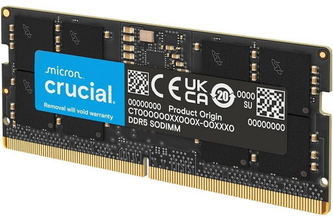 마이크론 크루셜 Crucial 노트북 DDR5 32GB 램 5600MHz SODIMM 262핀 관부가세포함, 1개, CT000000XX000X-00XXX0