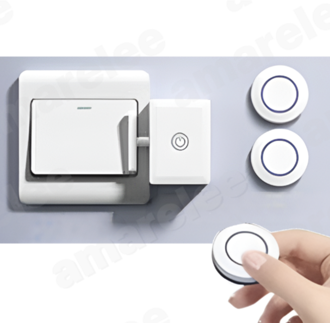 불꺼주는기계 불끄는 스위치 누워서 원격 자동 전등 무선 불끄기 형광등끄기, 1개, RF 원형 미니 리모콘 2개 [벽 관통 가능]