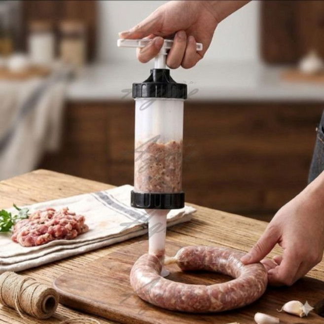 식품 소시지 제조기 깔때기 필러 고기 필링 튜브 매뉴얼 케이싱, 1개, 1. White