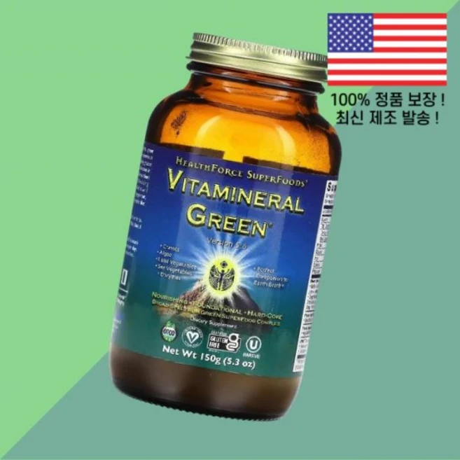 헬스포스 슈퍼푸드 비타민 그린 5.3온스 150g HealthForce Superfoods Vitamineral Green 5.3oz, 헬스포스 슈퍼푸드 비타민 그린 5.3온스 150g He, 1 - 쿠팡
