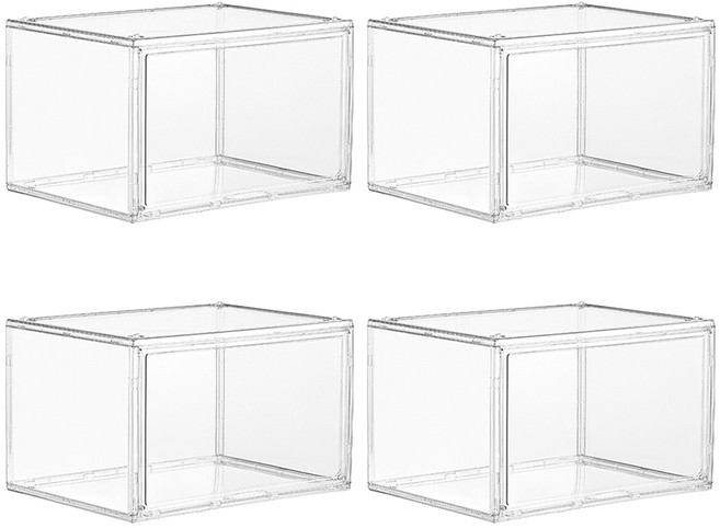 풀라이프 프리미엄 도어형 팬트리 수납정리함, 4개, 투명