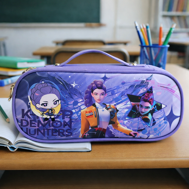 케이팝 데몬 헌터스 필통 케데헌 파우치, 1개, 퍼플