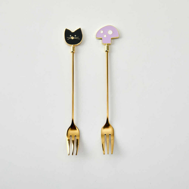 모던하우스 키치키치캣 티포크 2P 세트 캣 머쉬룸 TO0924006, 단품, 1개