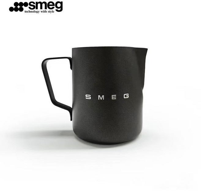 SMEG 스테인리스 커피 타서 컵 드라이 컵 우유 타서 컵, 블랙, 2개