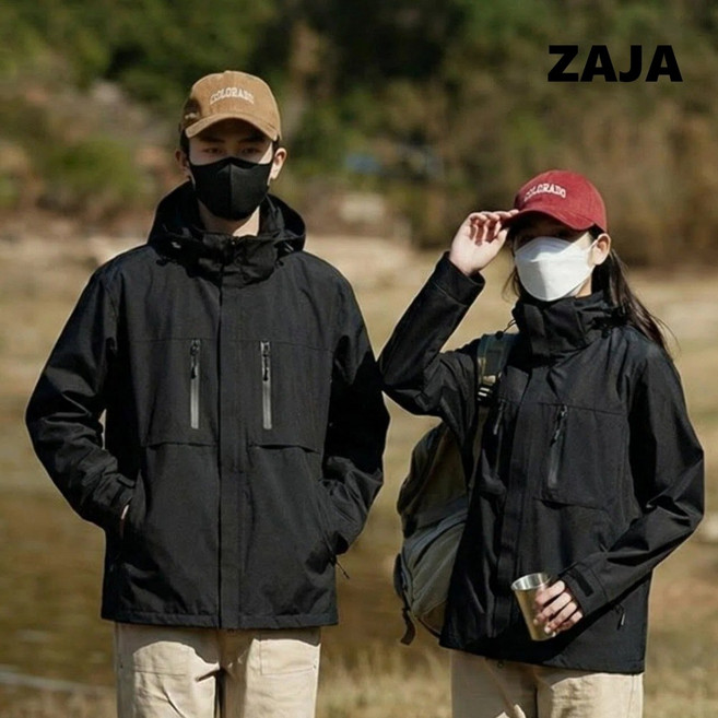 ZAJA 남녀공용 춘추 바람막이자켓 아웃도어 등산복 방풍방수방한점퍼
