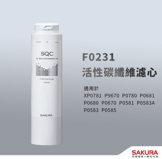SAKURA F0231 活性碳纖維濾心, 1個