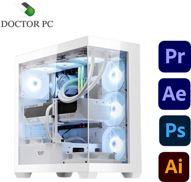 닥터PC 4K 영상편집 컴퓨터 조립PC 동영상 게이밍 프리미어프로 스케치업 유튜브 방송용 스케치업, 화이트, 500GB, 32GB, WIN11 Home, 지포스 RTX 5060 Ti, 옵션10. 14700