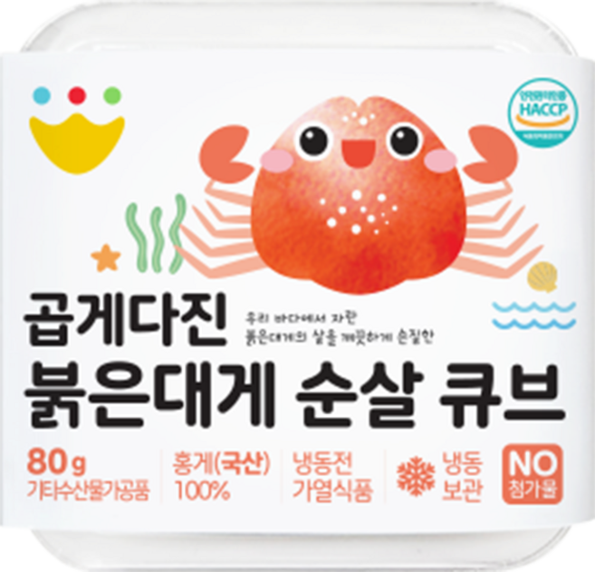 바맘 곱게다진 순살 수산물 이유식큐브 7종 (국내산100%) 토핑이유식 유아식 붉은대게 순살 큐브, 80g, 1개