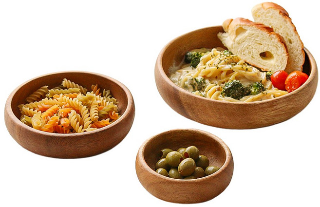 꿈꾸는 키친 아카시아 낮은 원형 볼 세트, 소+중+대 세트, 1개