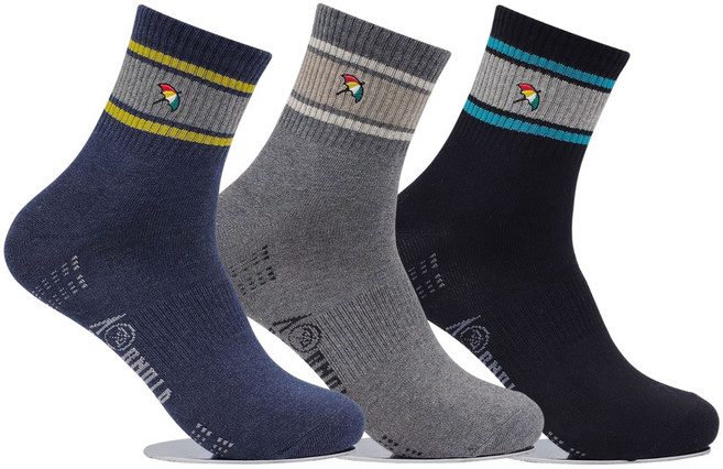 아놀드파마 뒤틀림방지 남자캐주얼양말 중목 3켤레 MSP001 면양말